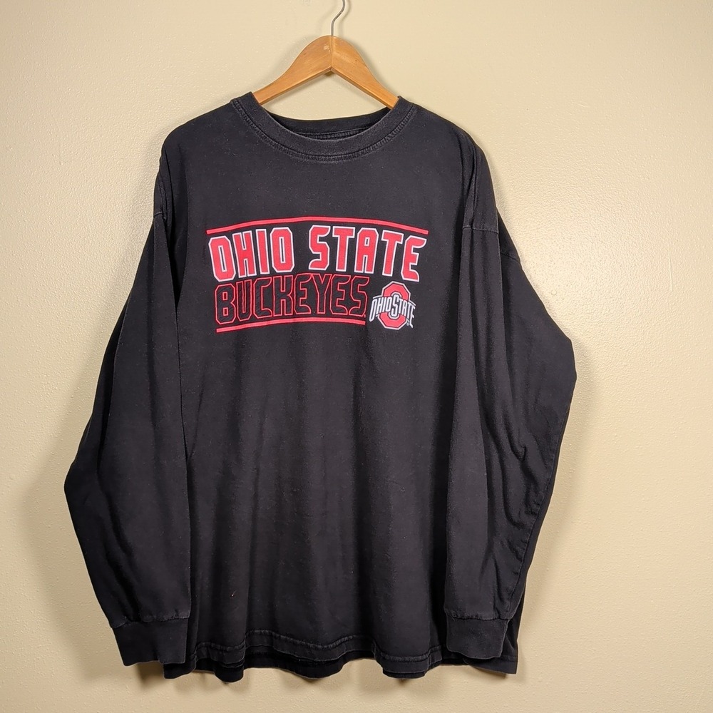 Men's Ohio State Buckeyes 2XL Black Long Sleeve Shirt By Profile Varsity